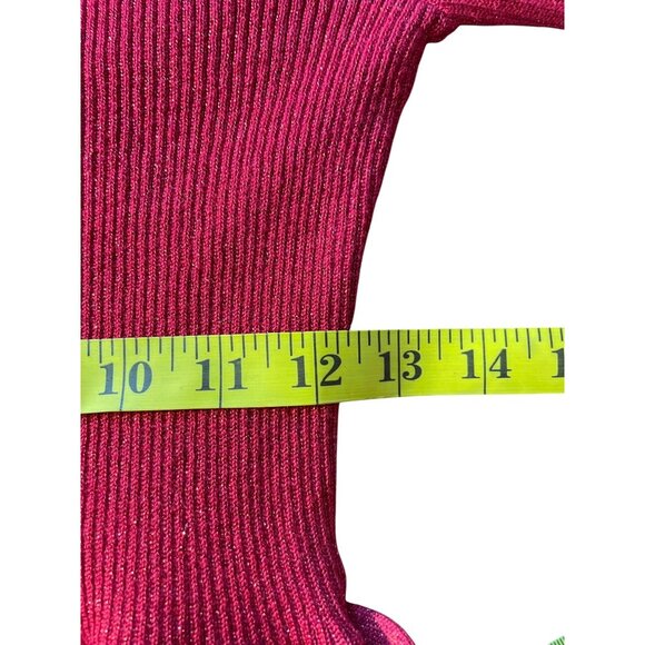 Free People Women Red Sweater Mini Dress M Holiday Glam Quiet Luxury Winter Chic - Picture 5 of 11